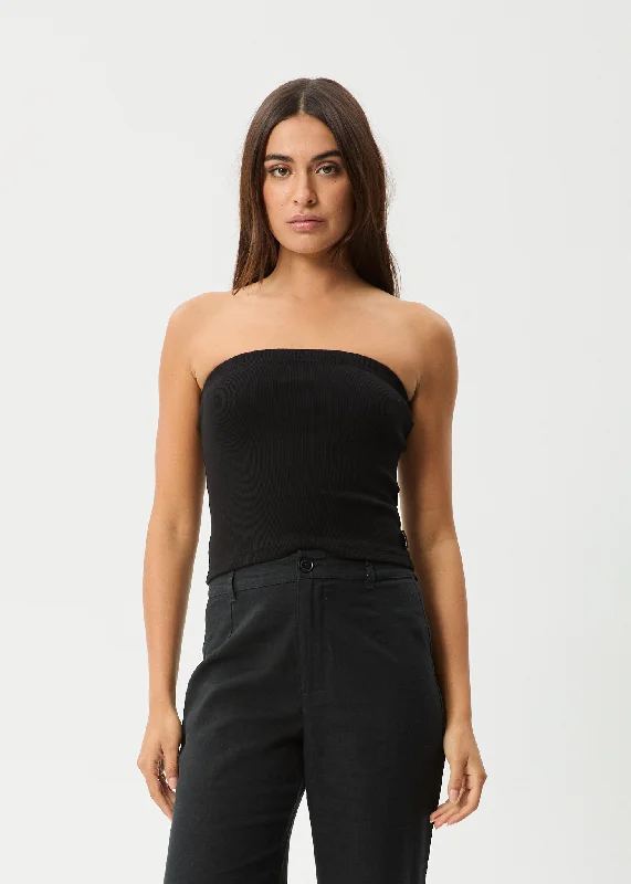 AFENDS Womens Jamie - Rib Tube Top - Black