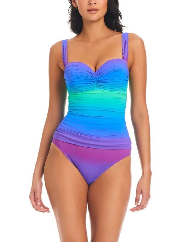 2024 Bleu by Rod Beattie Heat of the Moment Shirred Bandeau One Piece - Rbhm24978