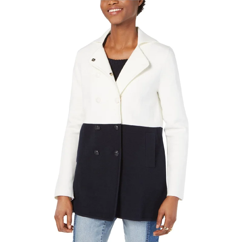 Tommy Hilfiger Womens Colorblocked Pea Coat