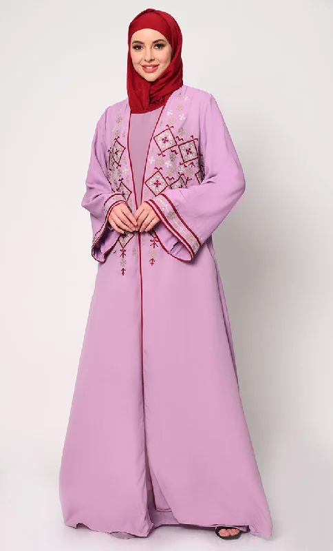 Women's Elegant 2Pc Embroidered  Lavendar Shrug and Inner Set