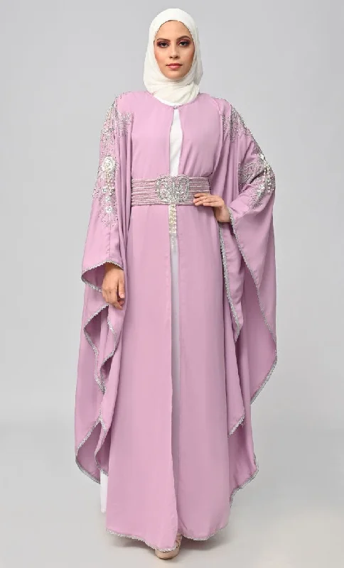 New Butterfly Cut Embroidered Kaftan Style Abaya