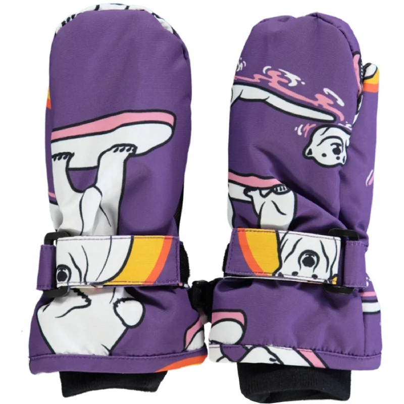 Småfolk Purple Heart Mittens With Polar Bears