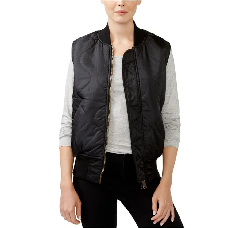 Rachel Roy Womens Reversible Fashion Vest, Black, Medium