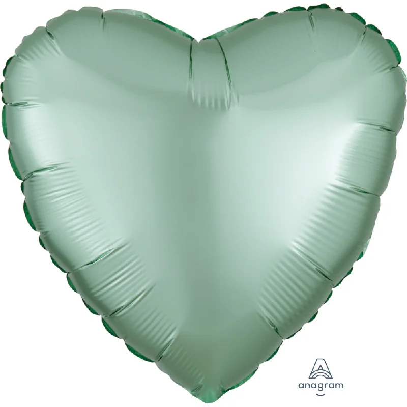 17 inch HEART - SATIN LUXE MINT GREEN