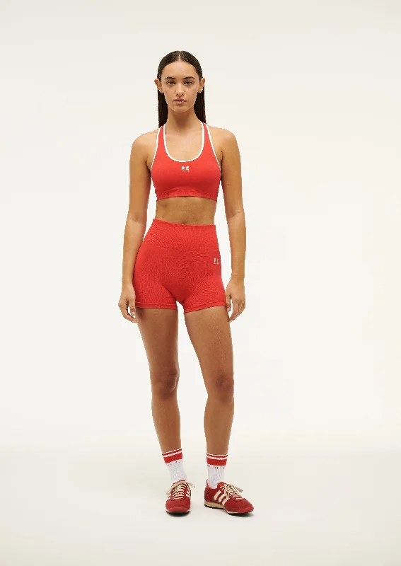 RESTORE SEAMLESS 2.5" BIKE SHORT IN POPPY RED