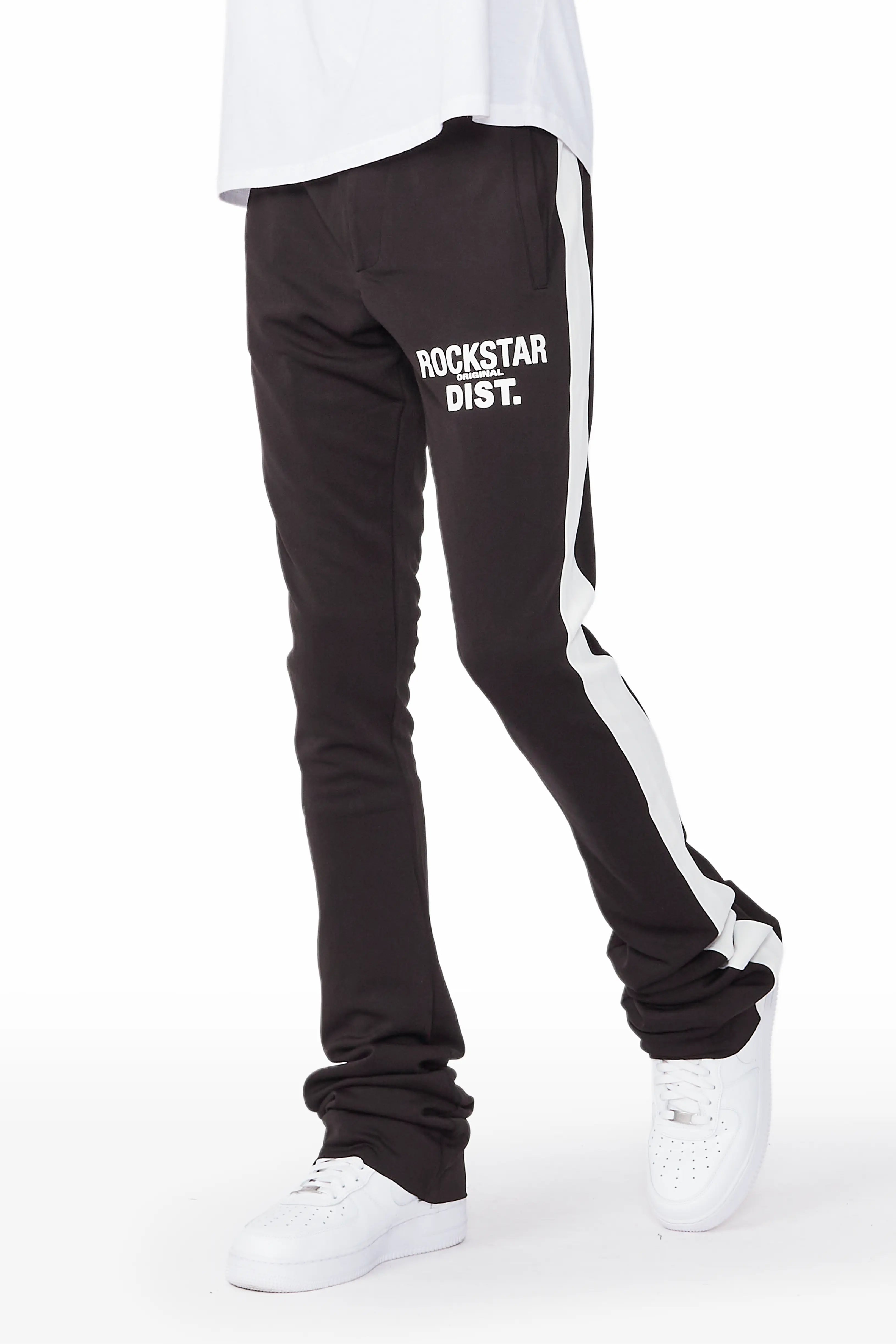 Landry Black Super Stacked Track Pant