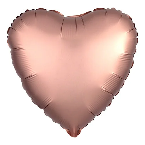 17 inch HEART - SATIN LUXE ROSE COPPER