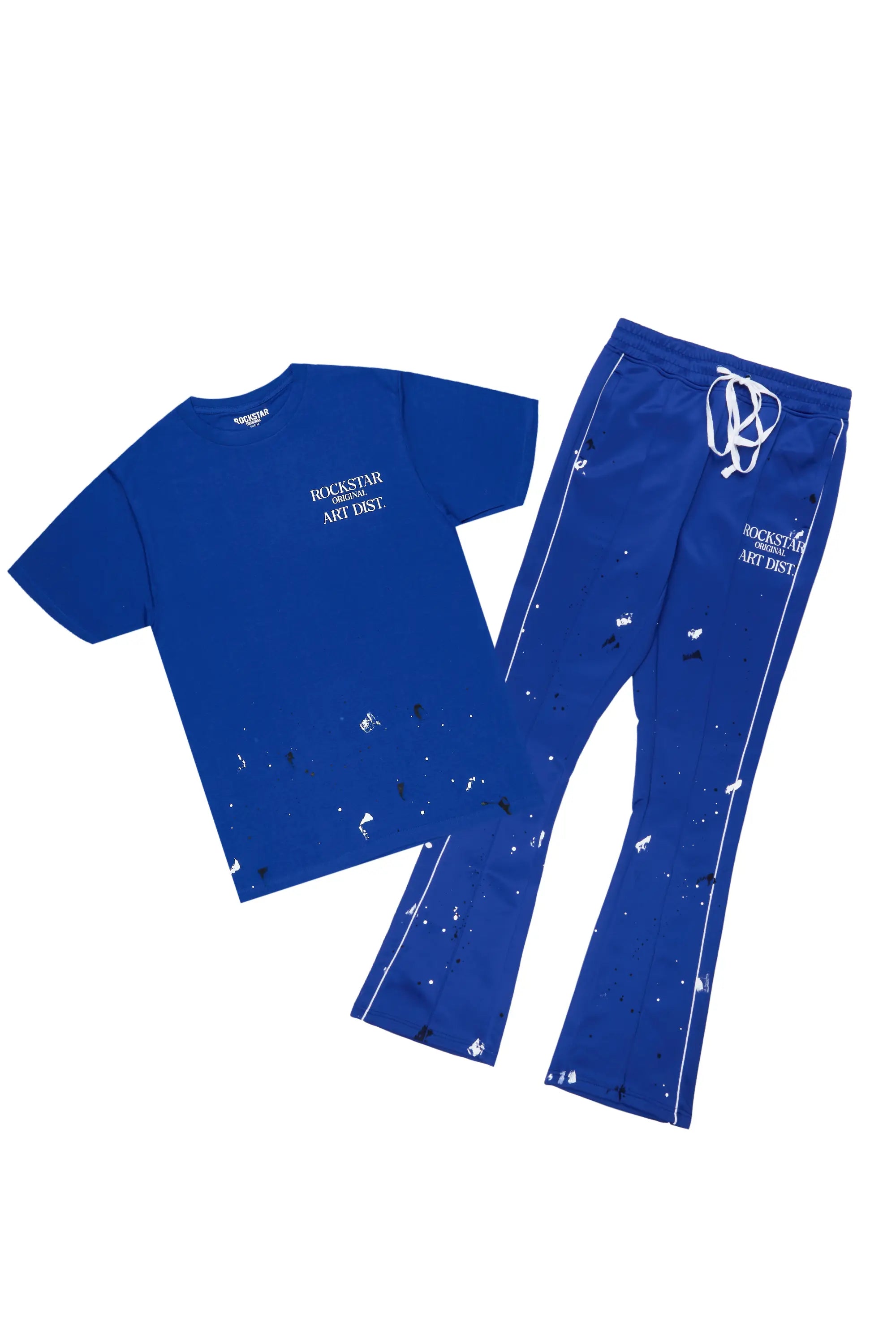 Jaco Royal Blue T-Shirt Flare Track Pant Set