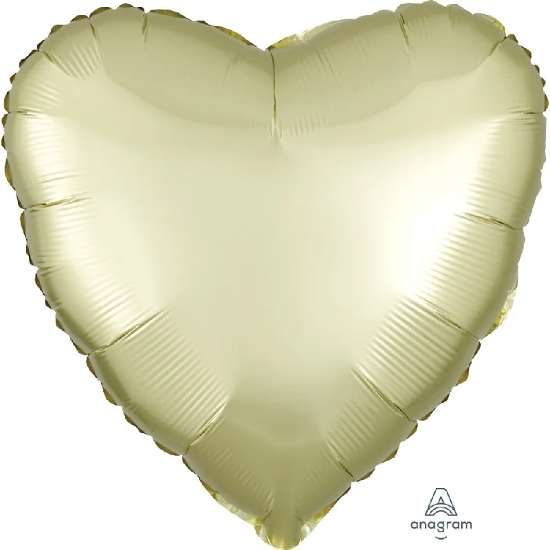 17 inch HEART - SATIN LUXE PASTEL YELLOW