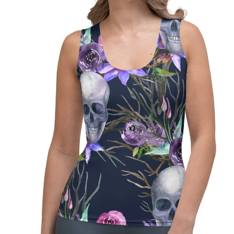 Skull Floral Light Weight Tank Top