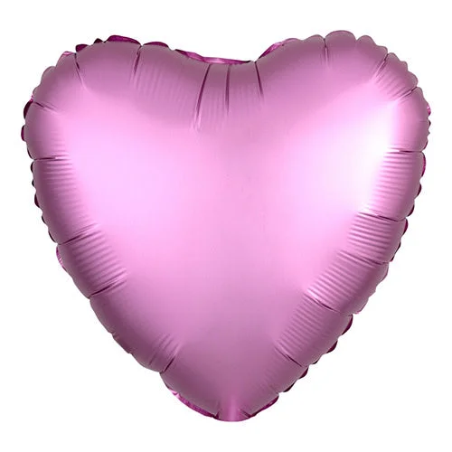 17 inch HEART - SATIN LUXE FLAMINGO