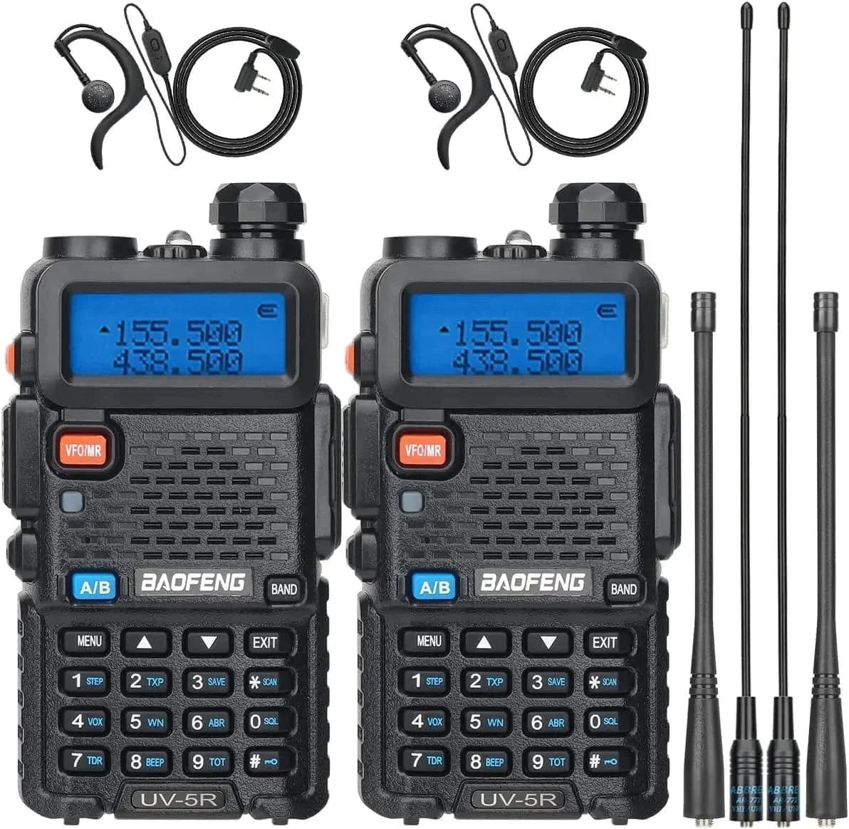 2PCS Baofeng UV-5R Dual Band Walkie Talkie Portable VHF UHF Rechargeable Long Range Handheld Transceiver UV5R Ham Two Way Radio