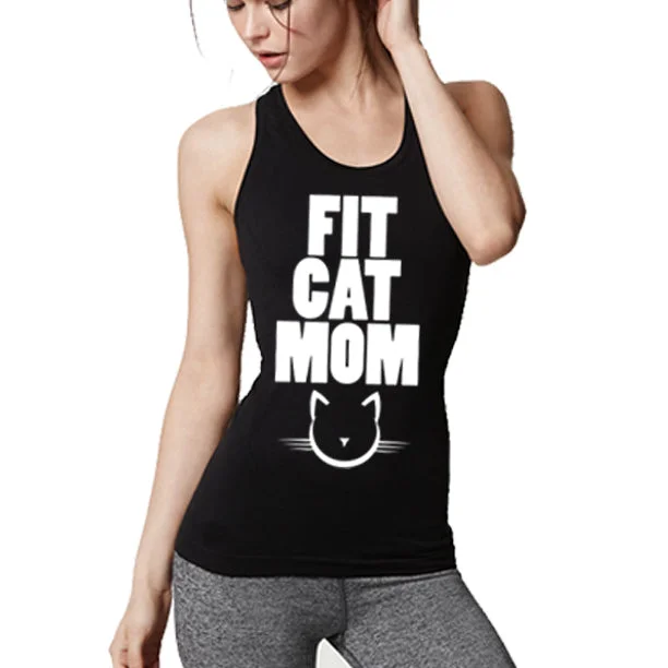 FIT CAT MOM Women's Racerback Tank Top