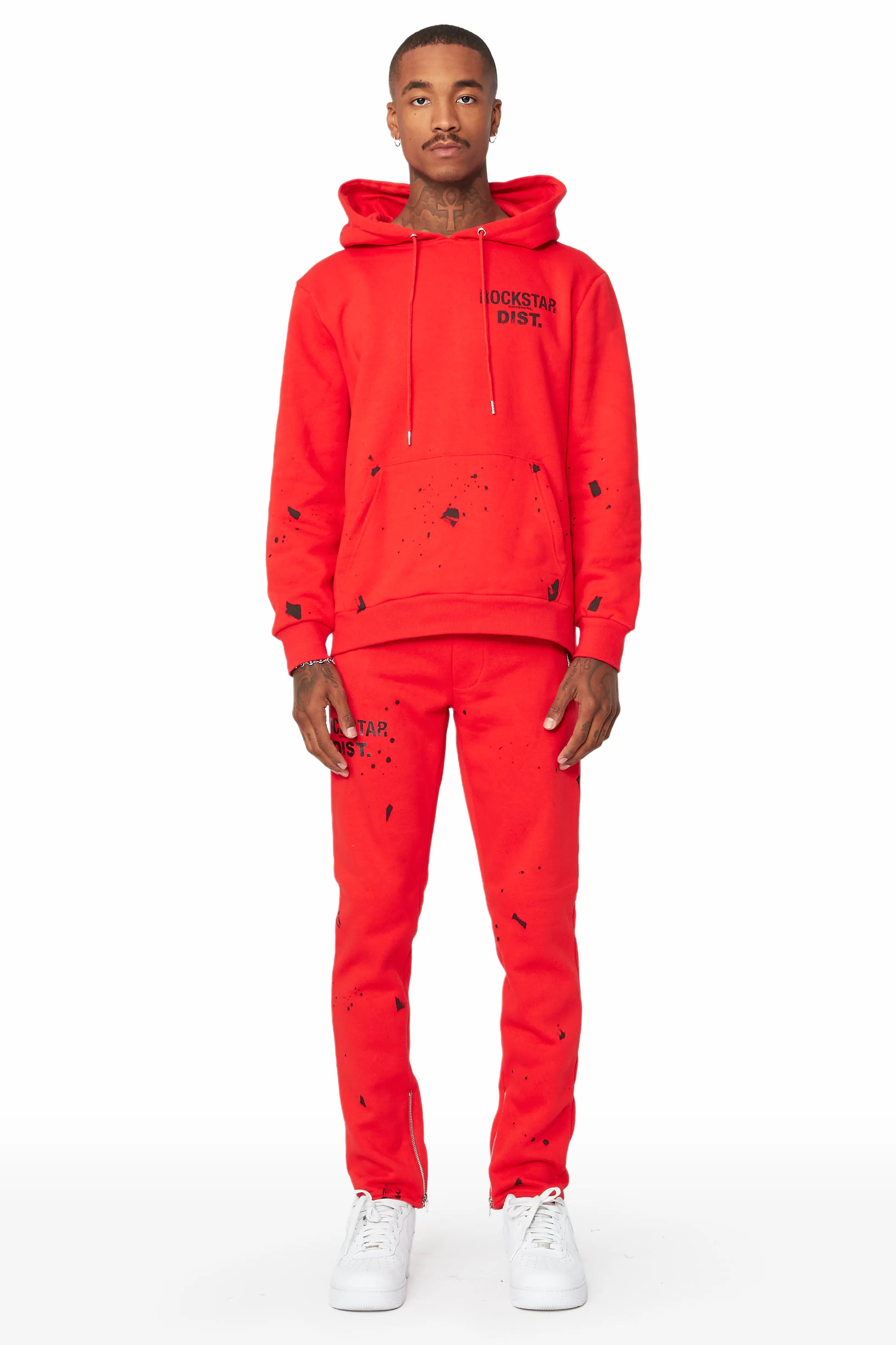 Raffer Red Slim Fit Track Set