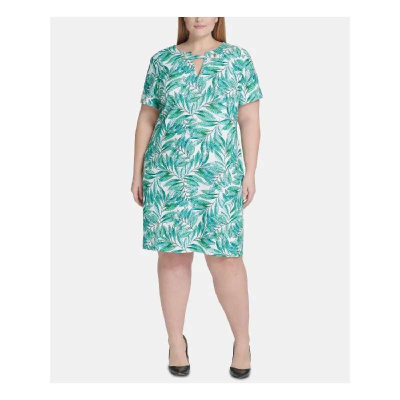 Tommy Hilfiger Women's Floral Office Wear To Work Dress Green Size 20W