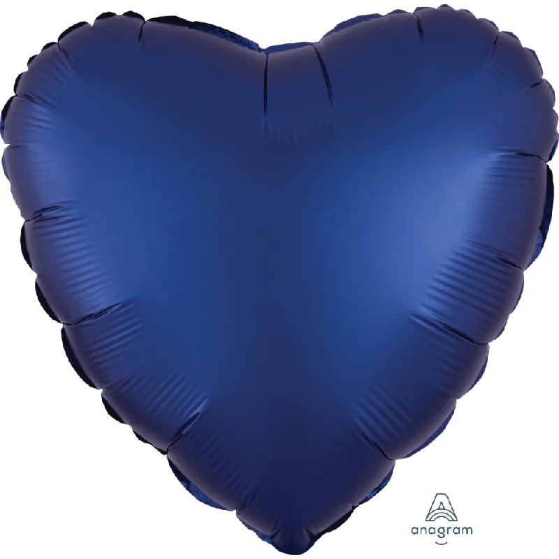 17 inch HEART - SATIN LUXE NAVY