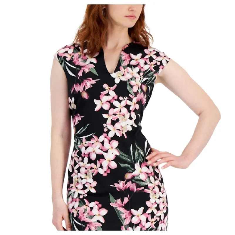 Connected Women's Floral Print Midi Dress Pink Size 6