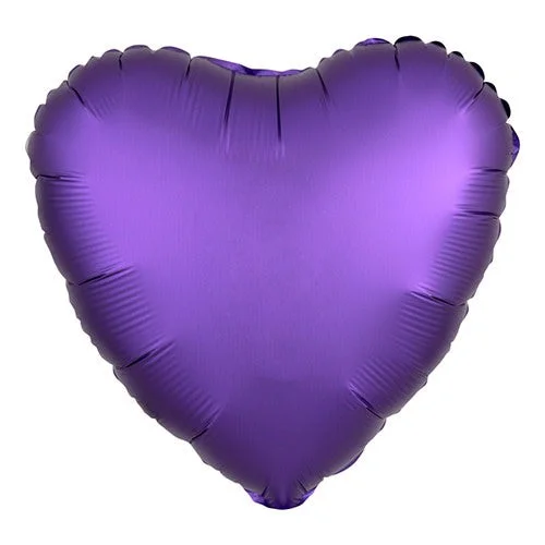 17 inch HEART - SATIN LUXE PURPLE ROYALE