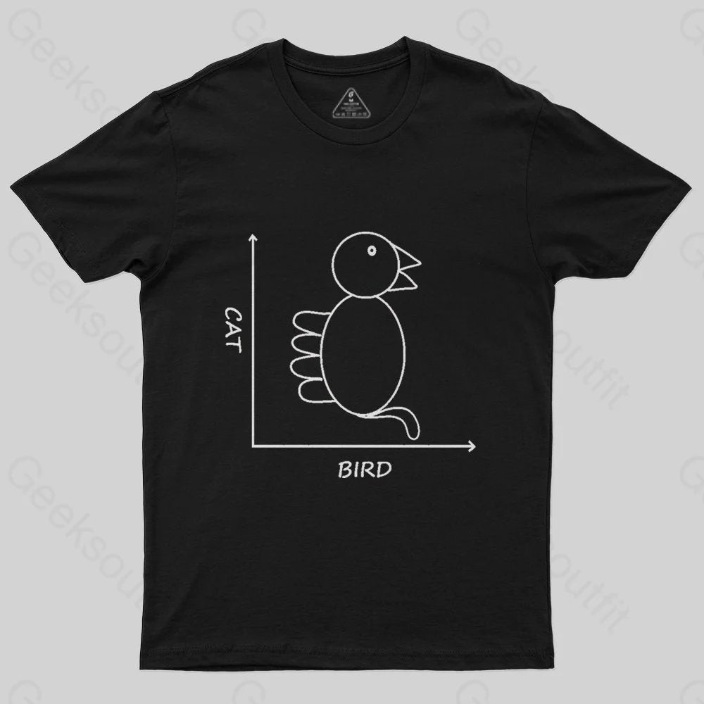 Cat Bird Graph T-Shirt