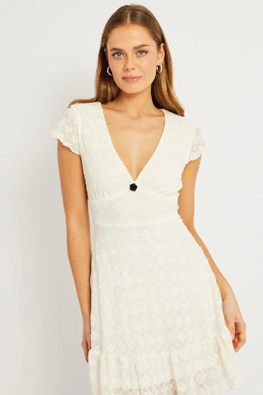 White Mini Dress Lace