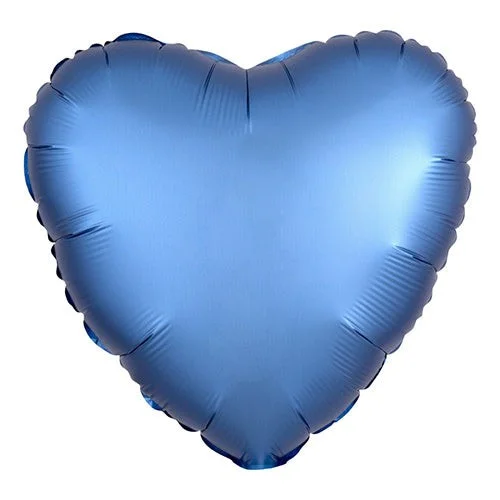 17 inch HEART - SATIN LUXE AZURE