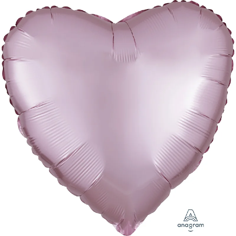 17 inch HEART - SATIN LUXE PASTEL PINK