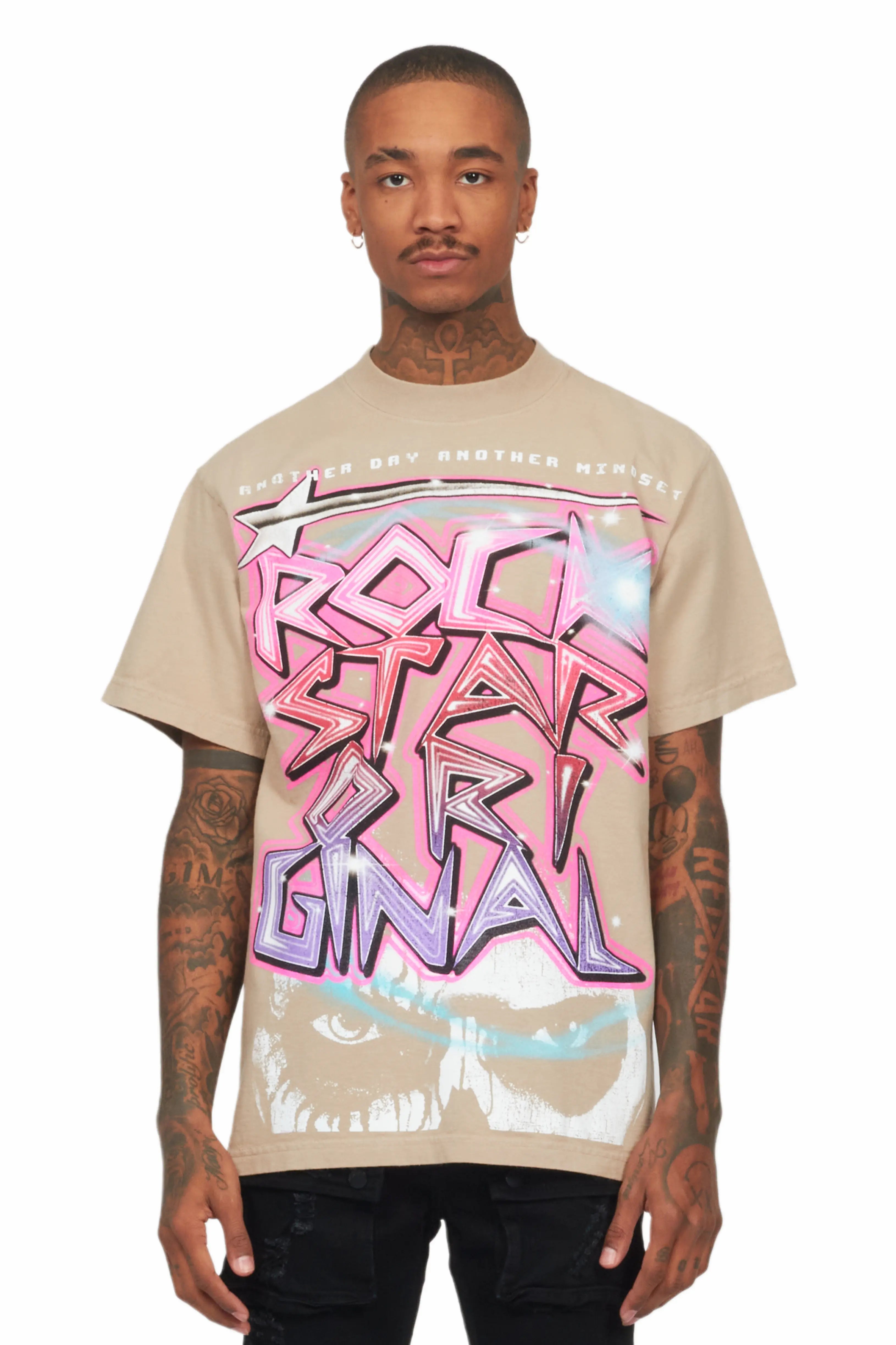 Krog Oatmeal Oversized Graphic T-Shirt