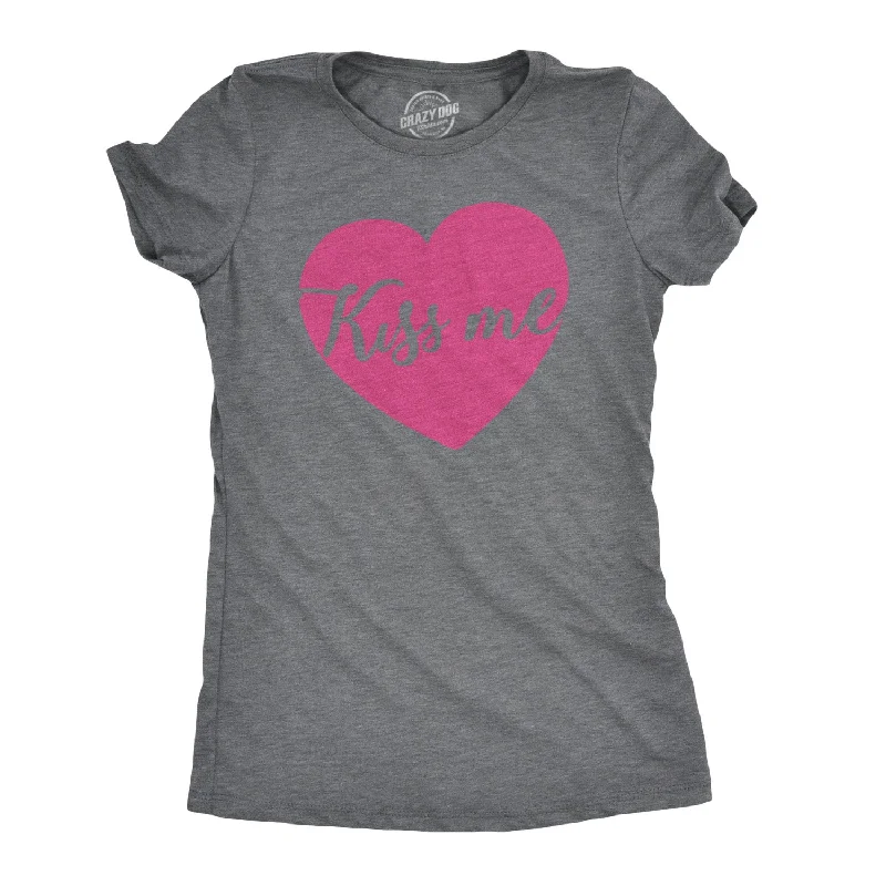 Kiss Me Script Heart Women's T Shirt