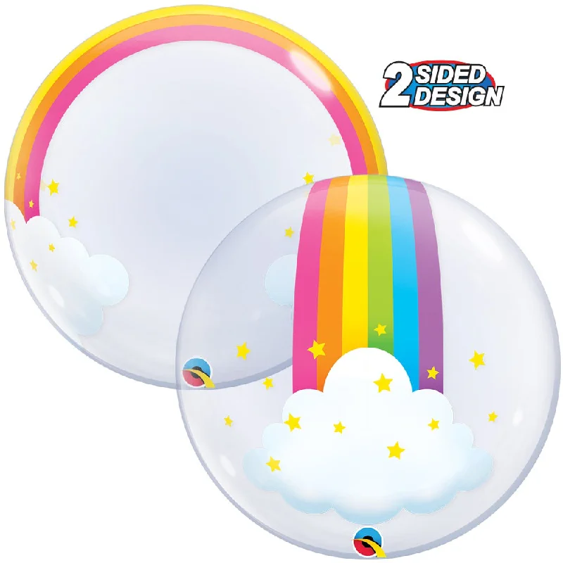 24 inch DECO BUBBLE - RAINBOW CLOUDS