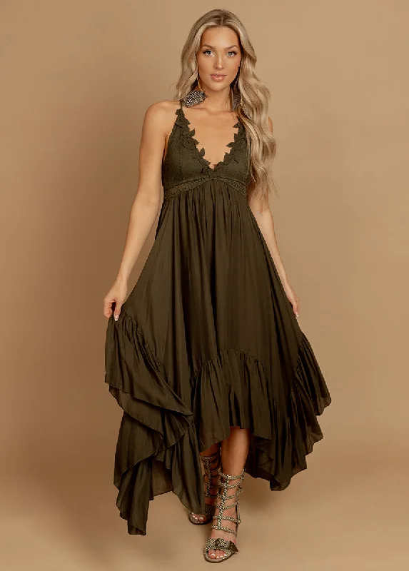 Poesy Dress in Burnt Olive