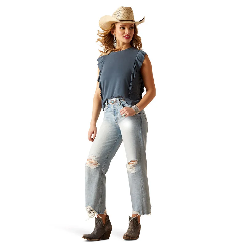 10045187 Ariat Women's Ultra High Rise Tomboy Straight Jean - Mykonos