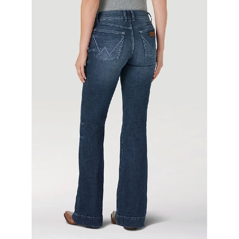 09MWWUD Wrangler Women's Retro Mae Wide Leg Trouser Jean in Dillon