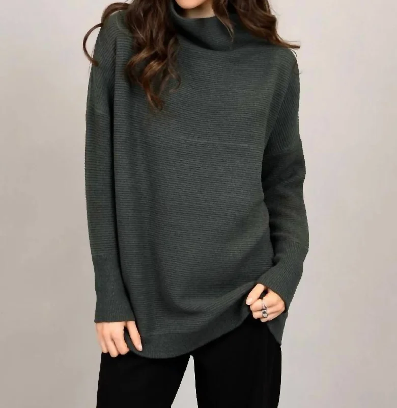 Style Nancy Ottoman Sweater In Dark Ivy