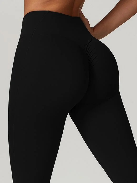 ZASUWA Female High-waisted Hip-lift Quick Dry Elastic Tight Scrunch Bum Leggings