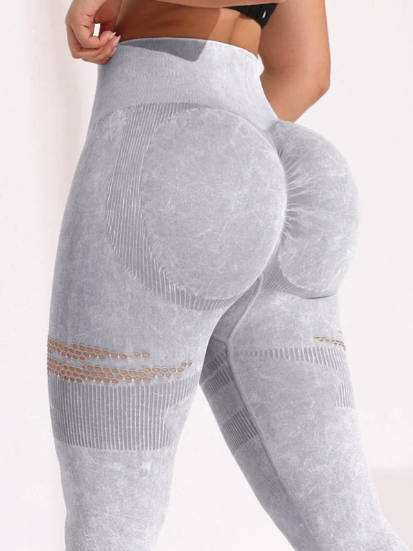 ZASUWA Female Fishnet Denim Scrunch Bum High-rise High-waisted Leggings