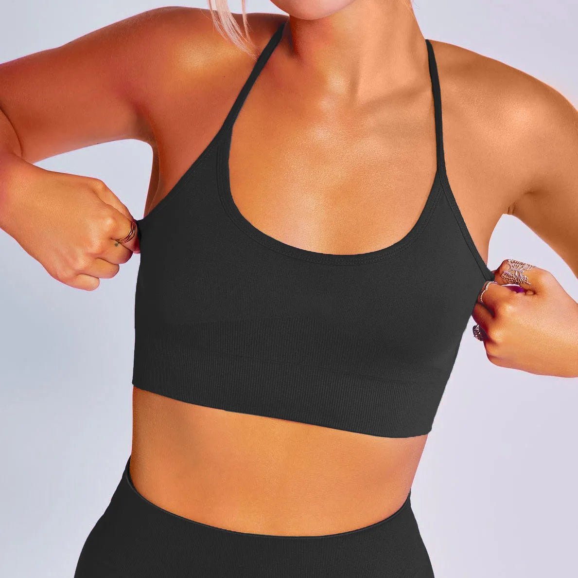 black-sports bra