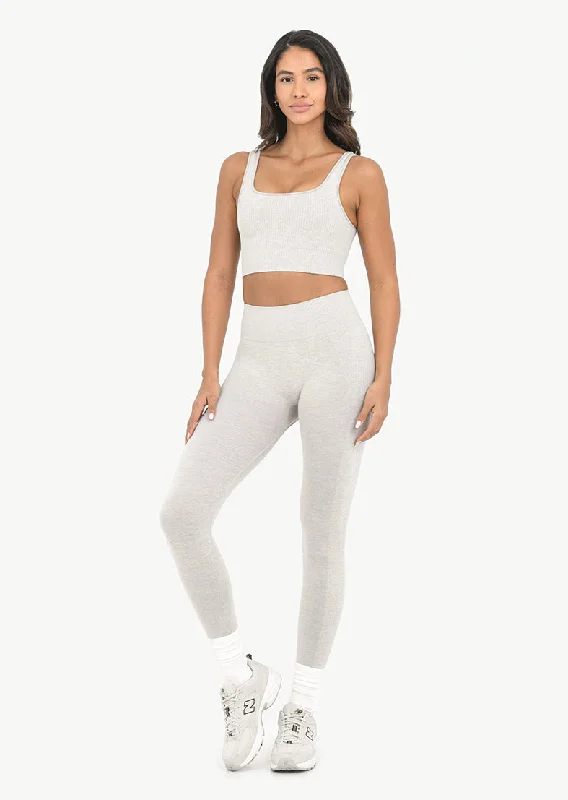 Seamless Rib Leggings Oat Marl