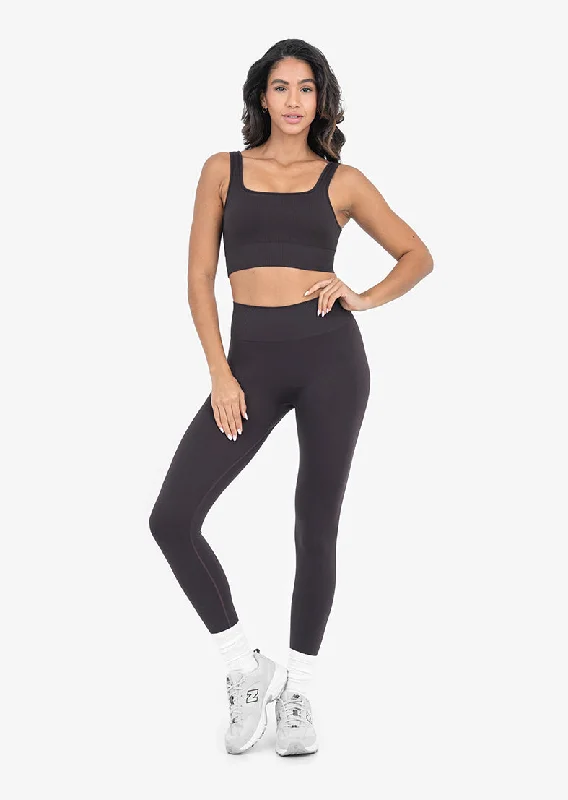 Seamless Rib Leggings Dark Cocoa