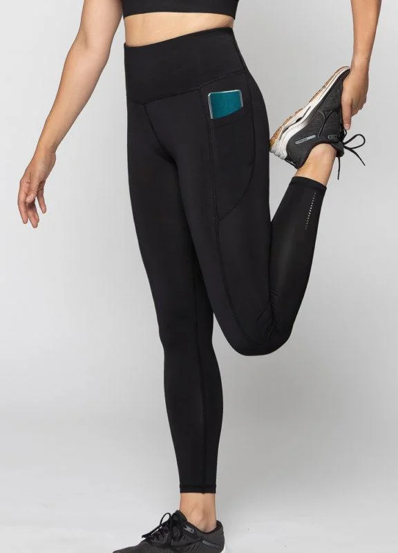 F/L High Waisted leggings with Pockets - Black