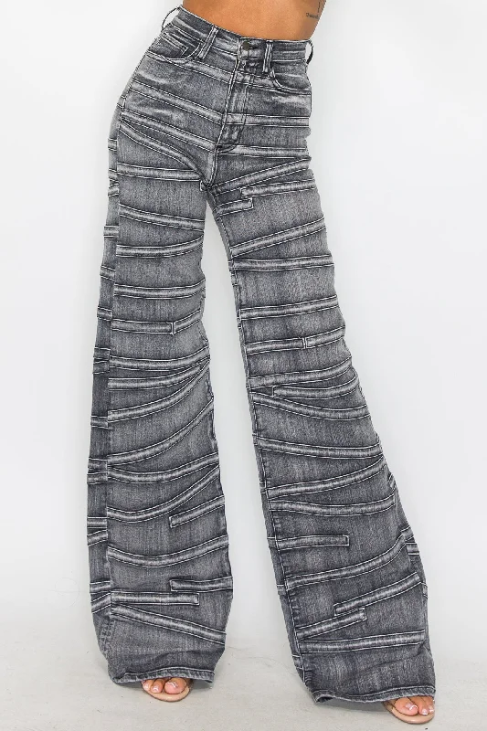 Illusions of straps Wide Leg Jeans