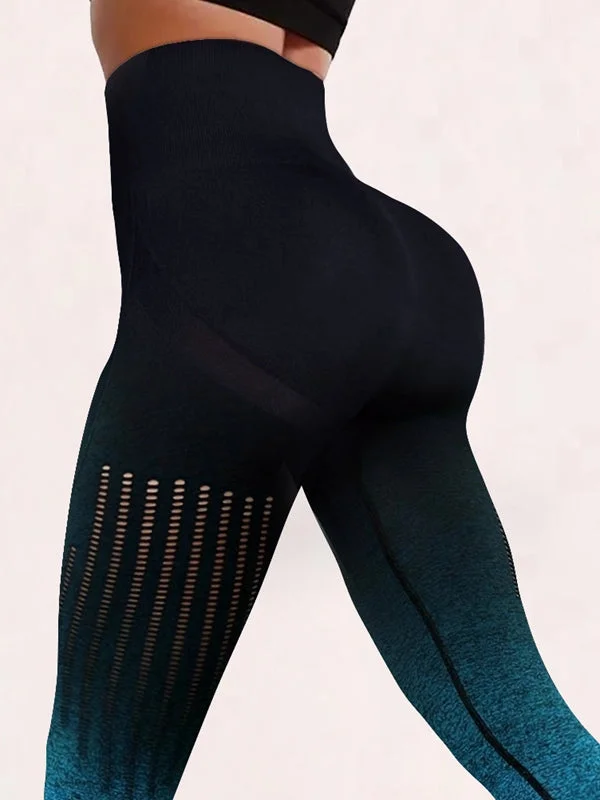 ZASUWA Female Ombre Fishnet Quick-dry Scrunch Bum Leggings