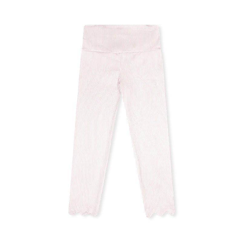 Sadie Scallop Legging - Cotton Candy Pink Ministripe