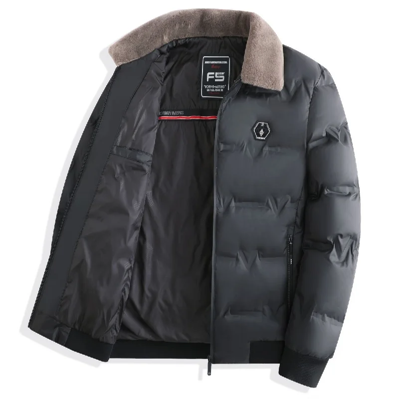 Thick Winter Jacket Men - Warm Solid Color Down Coat for Youth, Available in 3 Stylish Colors