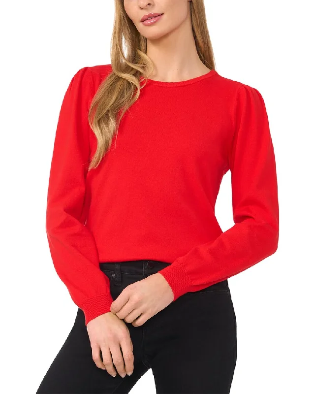 CeCe Center Back Pearl Button Sweater