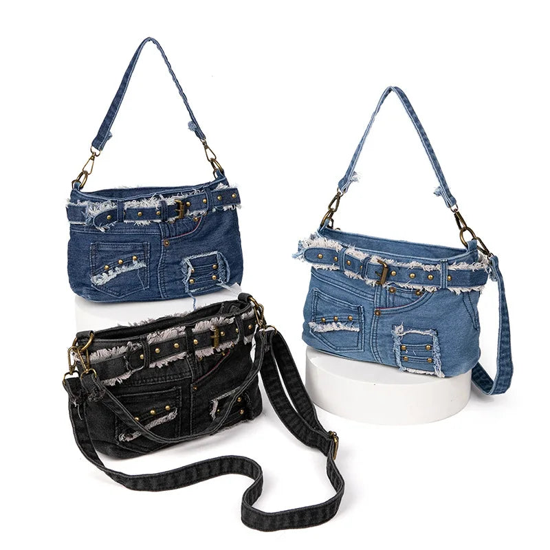 BM9020 Drop shipping 2023 New Designer Brand Bags Jeans Large Capacity Shoulder Bags denim Chain Bags luxury handbags for women