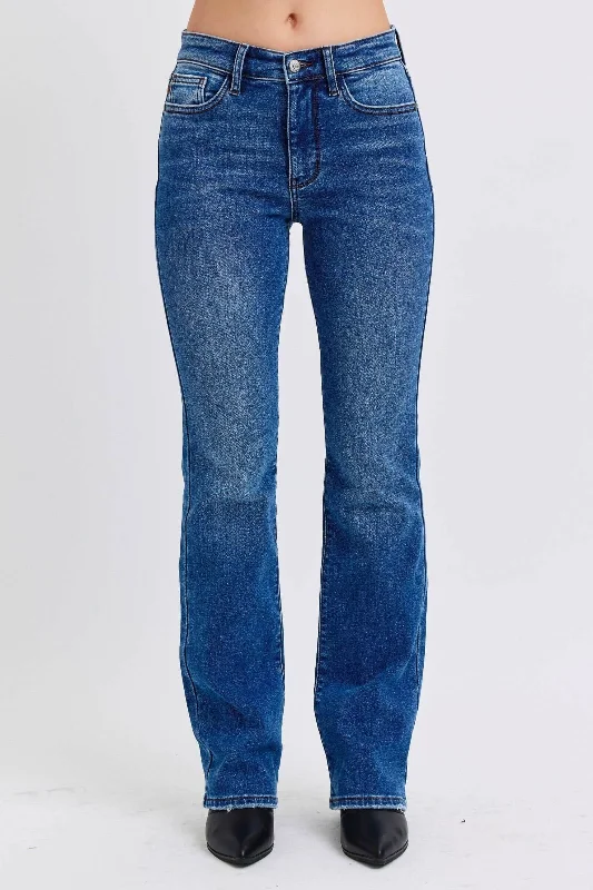 Judy Blue Full Size Mid-Rise Bootcut Jeans with Pockets | Sleek Denim Boutique