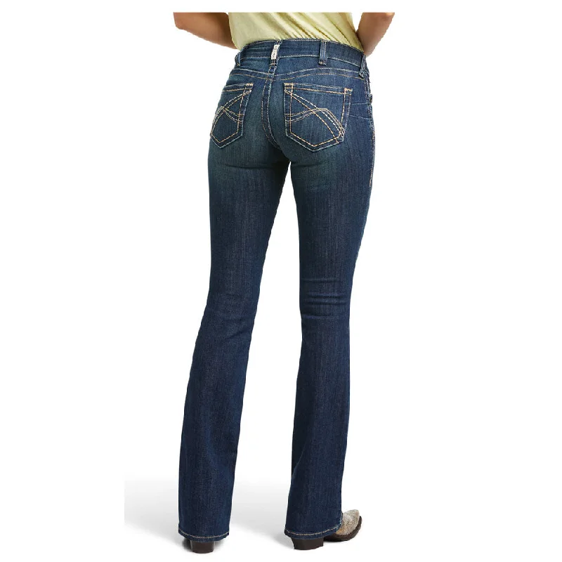 10039610 Ariat Women's Mid Rise Boot Cut Corinne Jean - Pacific