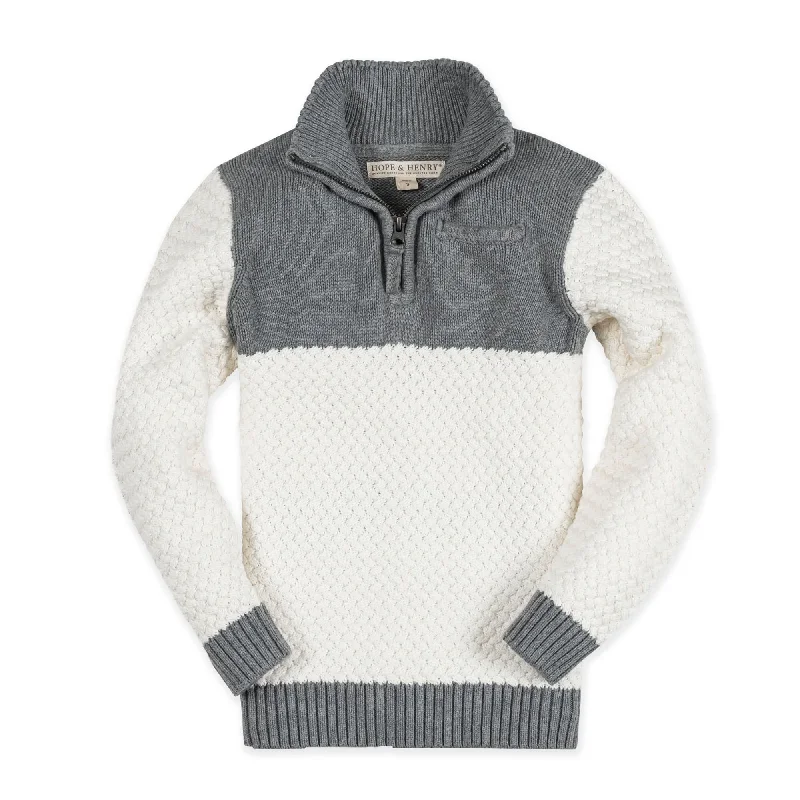 Colorblock Half Zip Organic Sweater - Baby